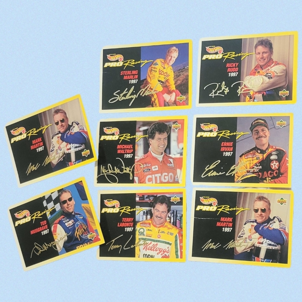 1997 Hot Wheels Pro Racing Cards Lot (8)
